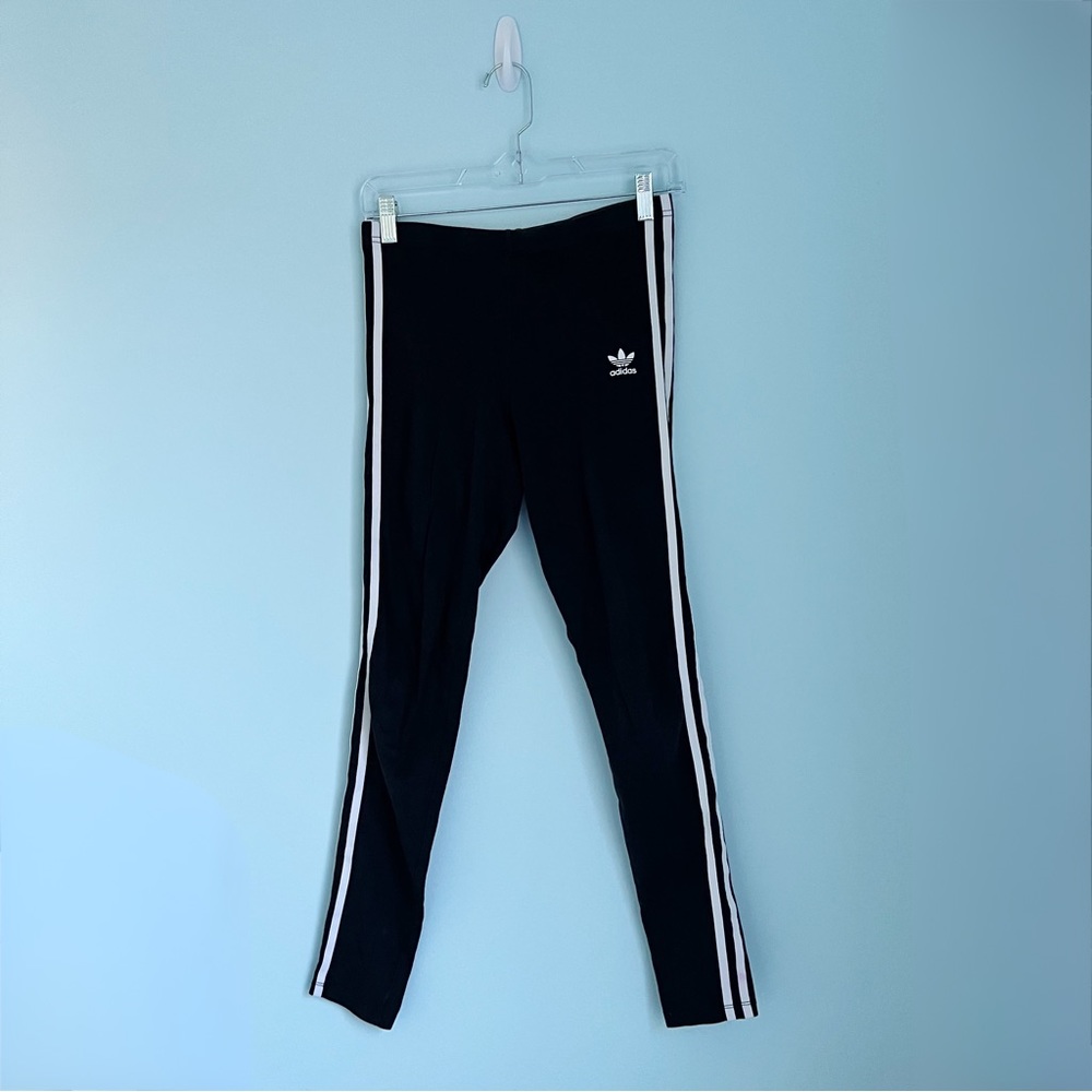 Adidas Classic Three-Striped Black Leggings (Youth XL)